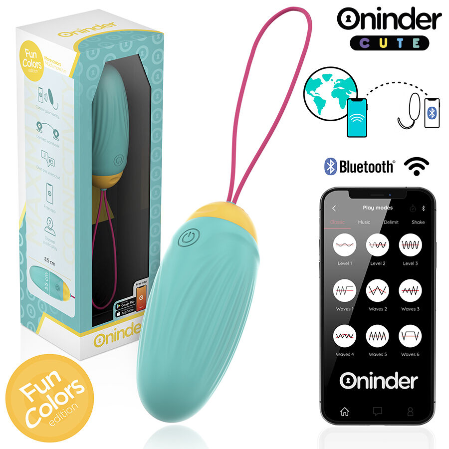 ONINDER CUTE - LOVE PLEASURE VIBRATING EGG - ROTATING SILICONE GEMS - FREE GLOBAL APP - Imagem de 3