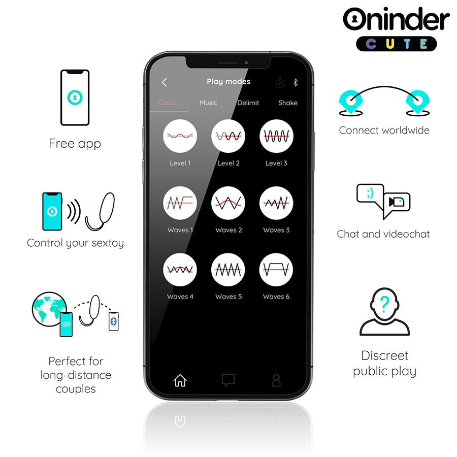 ONINDER CUTE - LOVE PLEASURE VIBRATING EGG - ROTATING SILICONE GEMS - FREE GLOBAL APP - Imagem de 5