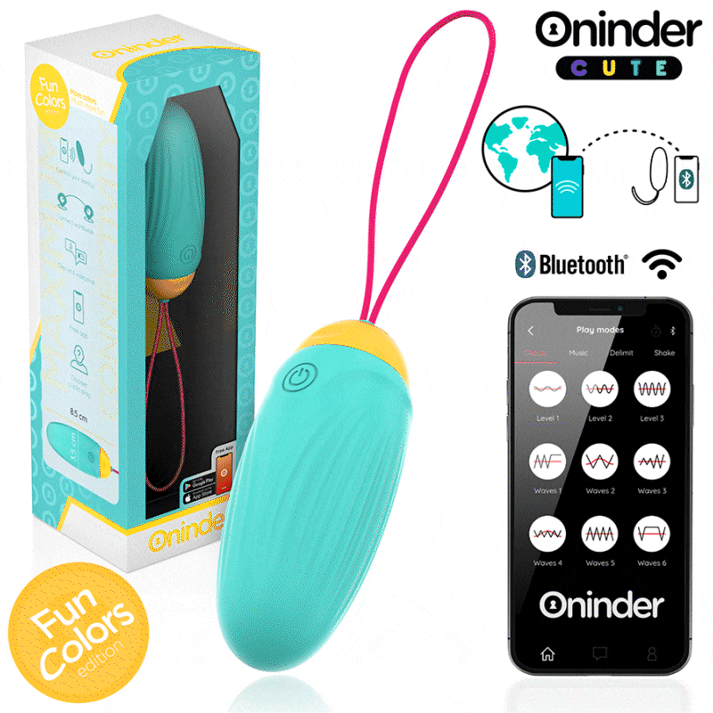 ONINDER CUTE - LOVE PLEASURE VIBRATING EGG - ROTATING SILICONE GEMS - FREE GLOBAL APP - Imagem de 2