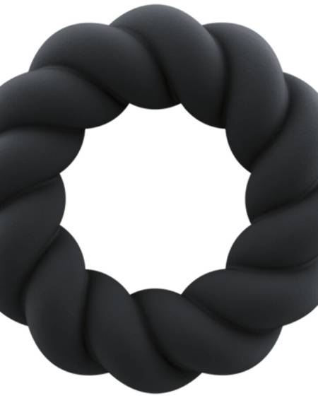 ROCKS-OFF - TWIST BLACK SILICONE MASTURBATOR RING