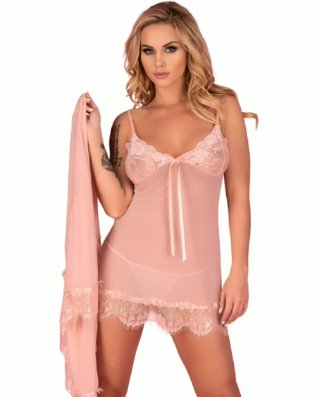 LIVCO CORSETTI FASHION - HYEONA 1710 BABYDOLL + TANGA ROSA S