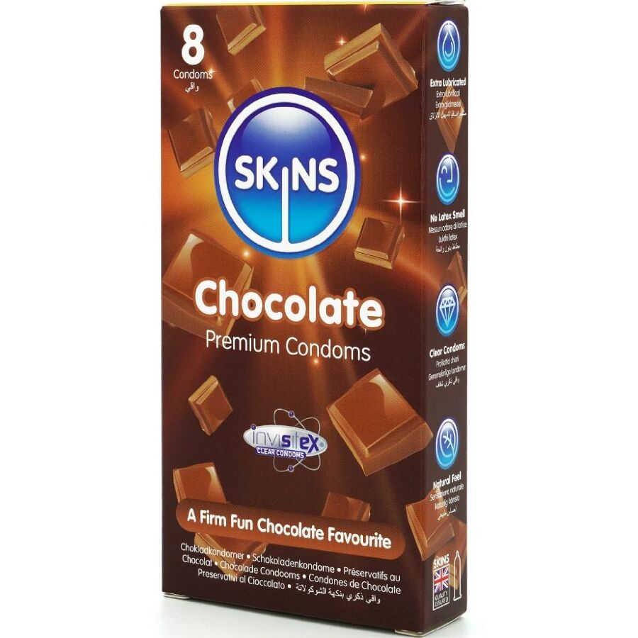 SKINS - CHOCOLATE PREMIUM CONDOMS PACK 8 - Imagem de 2