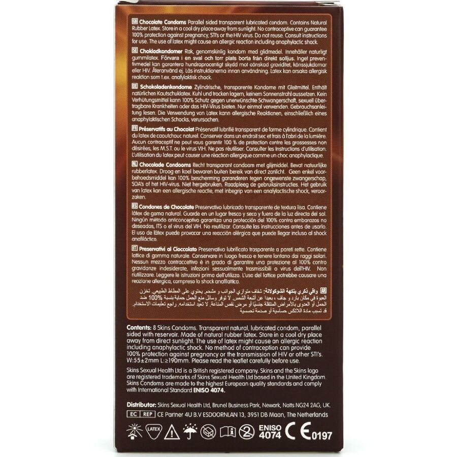 SKINS - CHOCOLATE PREMIUM CONDOMS PACK 8 - Imagem de 4