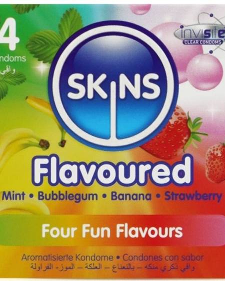 SKINS - MULTI FLAVORS PREMIUM CONDOMS PACK 4