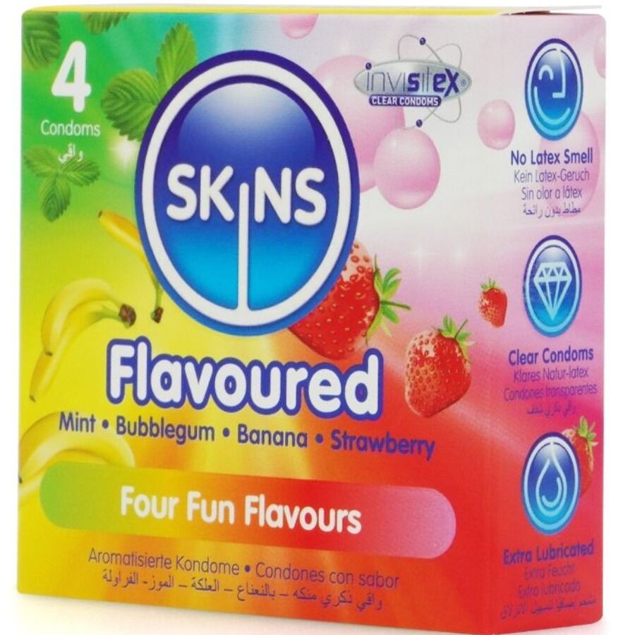 SKINS - MULTI FLAVORS PREMIUM CONDOMS PACK 4 - Imagem de 2