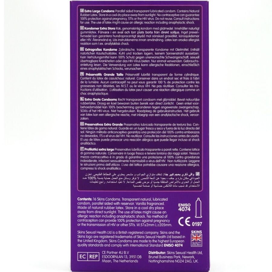SKINS - EXTRA LARGE PREMIUM CONDOMS PACK 16 - Imagem de 4