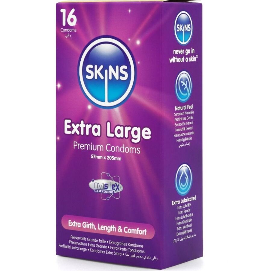 SKINS - EXTRA LARGE PREMIUM CONDOMS PACK 16 - Imagem de 2