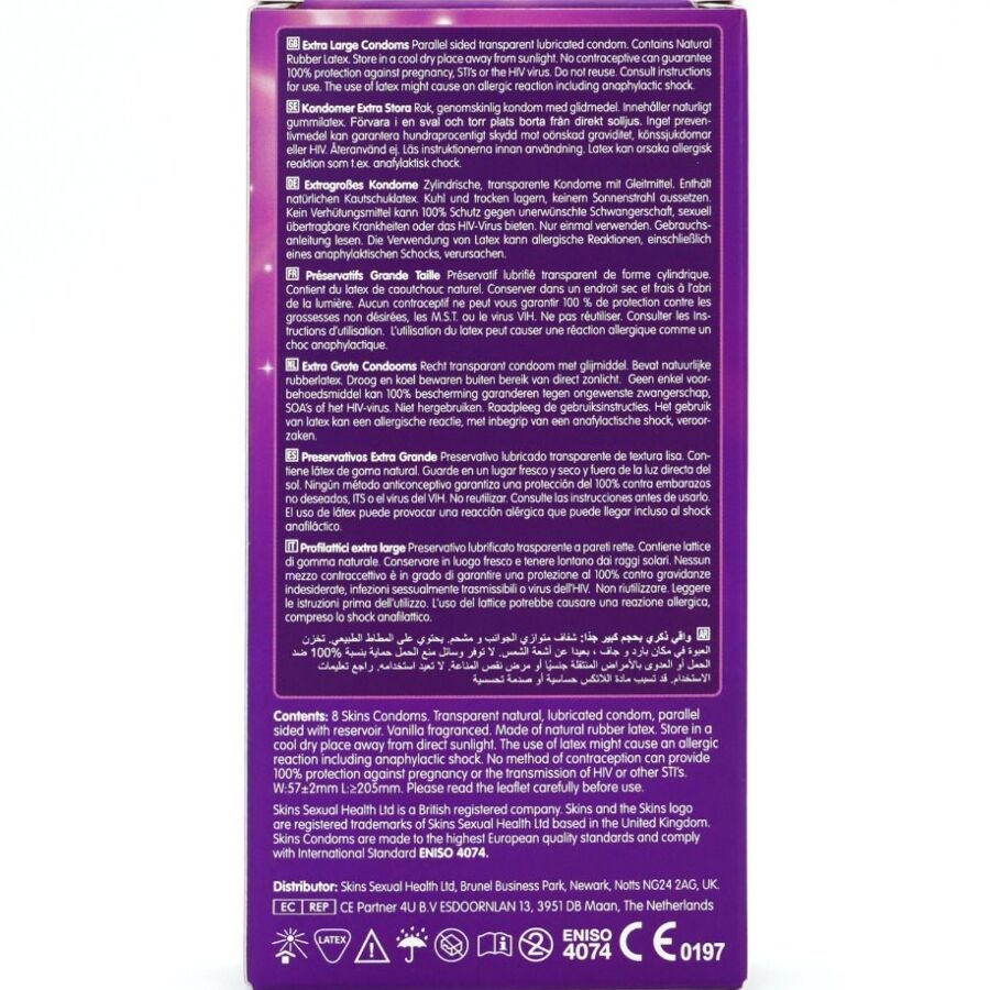 SKINS - EXTRA LARGE PREMIUM CONDOMS PACK 8 - Imagem de 4