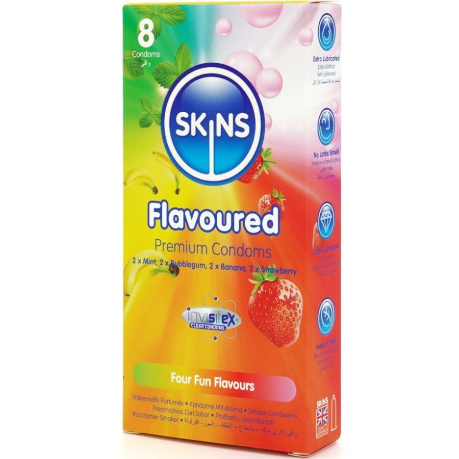 SKINS - MULTI FLAVORS PREMIUM CONDOMS PACK 8 - Imagem de 2