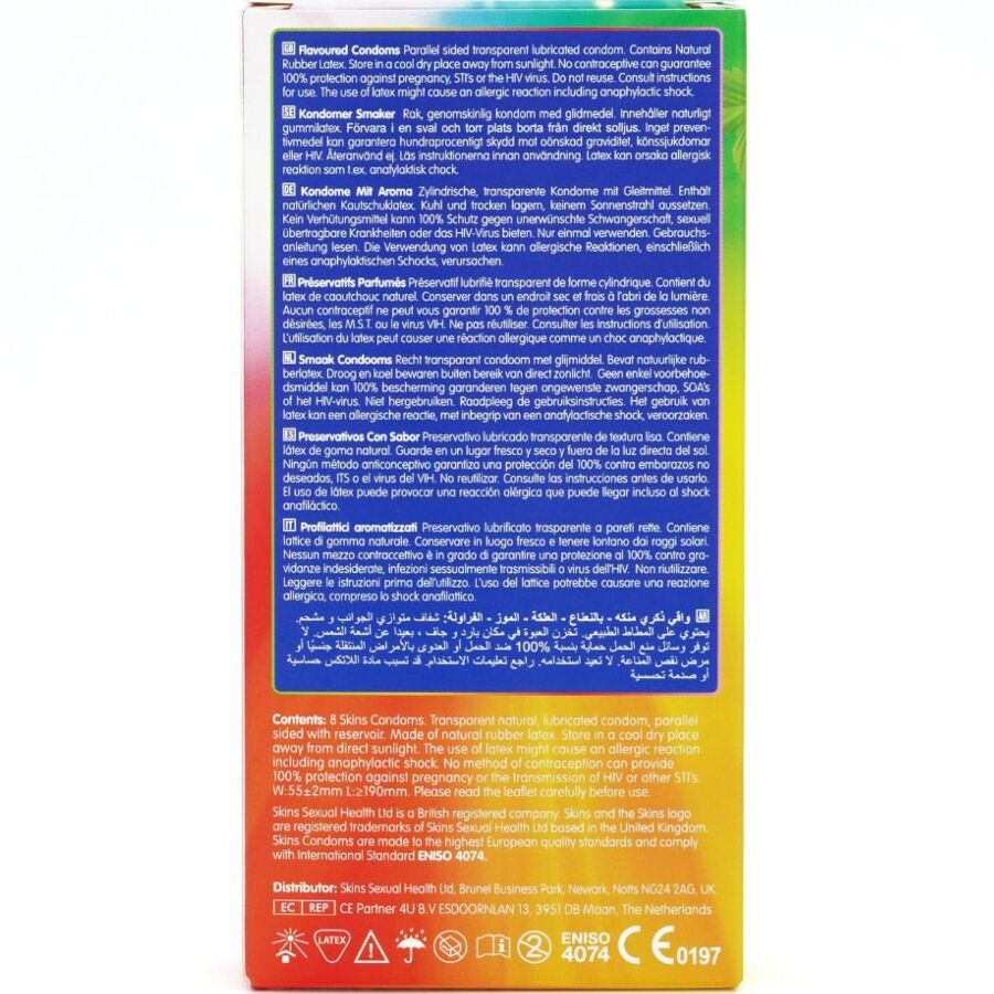 SKINS - MULTI FLAVORS PREMIUM CONDOMS PACK 8 - Imagem de 4