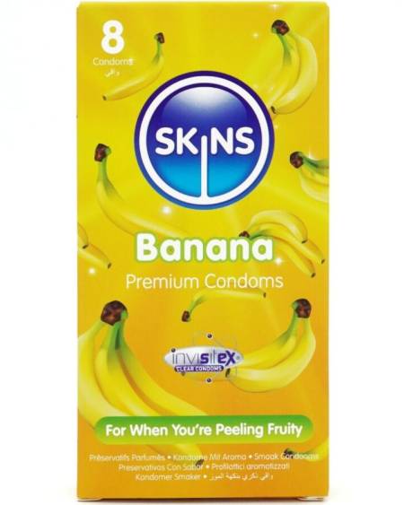 SKINS - BANANA PREMIUM CONDOMS PACK 8