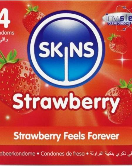 SKINS - STRAWBERRY PREMIUM CONDOMS PACK 4