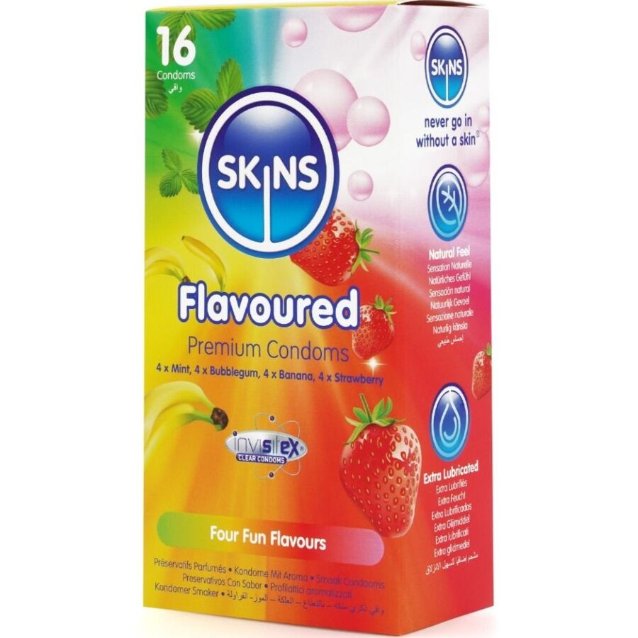 SKINS - MULTI FLAVORS PREMIUM CONDOMS PACK 16 - Imagem de 2