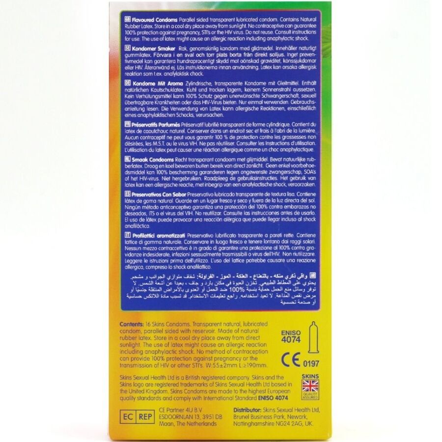 SKINS - MULTI FLAVORS PREMIUM CONDOMS PACK 16 - Imagem de 4