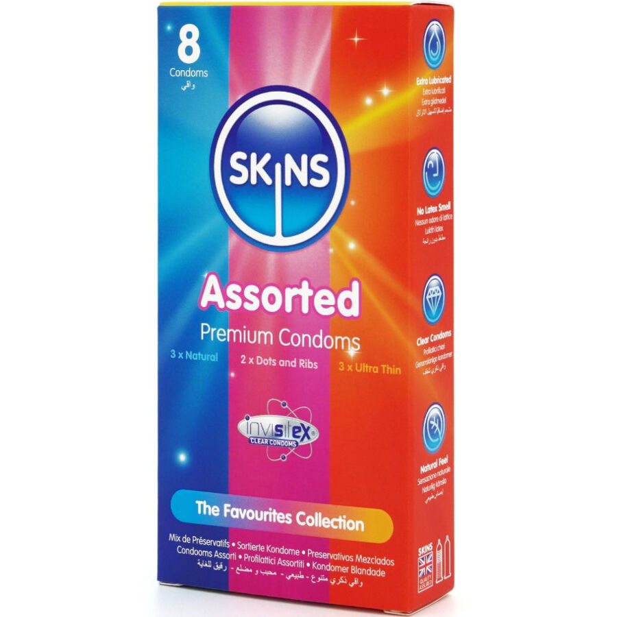 SKINS - ASSORTED PREMIUM CONDOMS PACK 8 - Imagem de 2