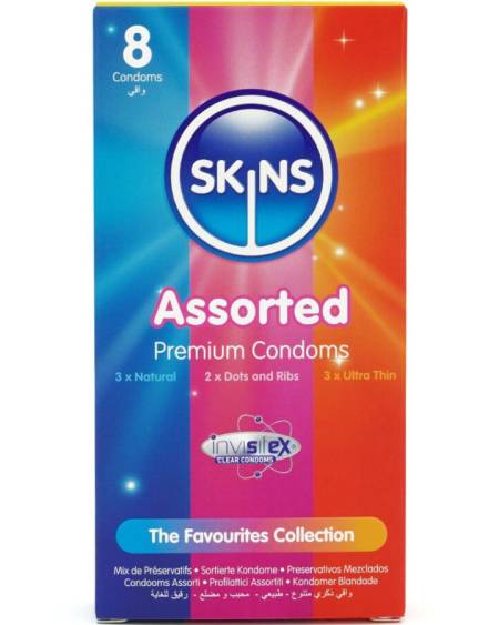 SKINS - ASSORTED PREMIUM CONDOMS PACK 8