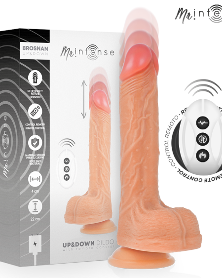MR INTENSE - BROSNAN REALISTIC MULTIFUNCTIONAL WITH VIBRATION, UP AND DOWN REMOTE CONTROL, 22 CM - OR - 4 CM