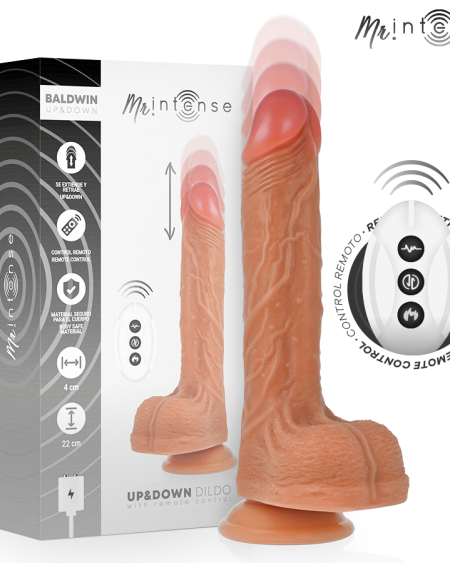 MR INTENSE - BALDWIN REALISTIC MULTIFUNCTIONAL WITH VIBRATION, UP AND DOWN REMOTE CONTROL, 22 CM - OR - 4 CM