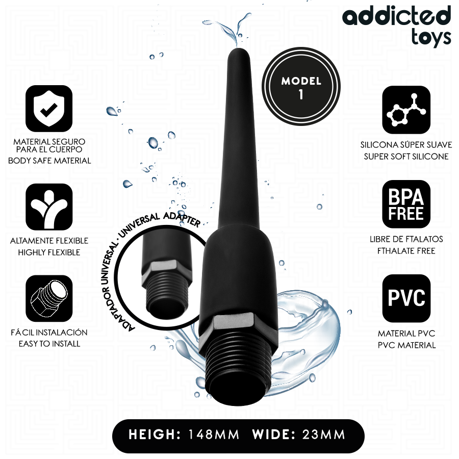 ADDICTED TOYS - ANAL CLEANER WITH UNIVERSAL ADAPTER MODEL 1 - Imagem de 2