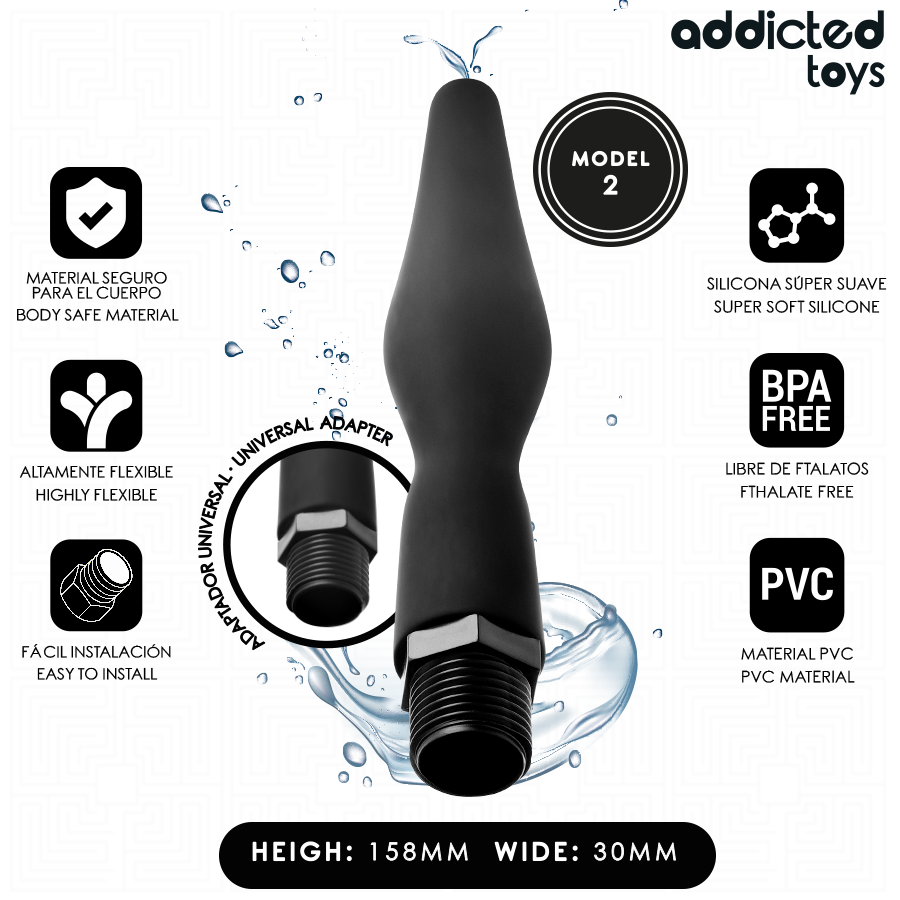 ADDICTED TOYS - ANAL CLEANER WITH UNIVERSAL ADAPTER MODEL 2 - Imagem de 2