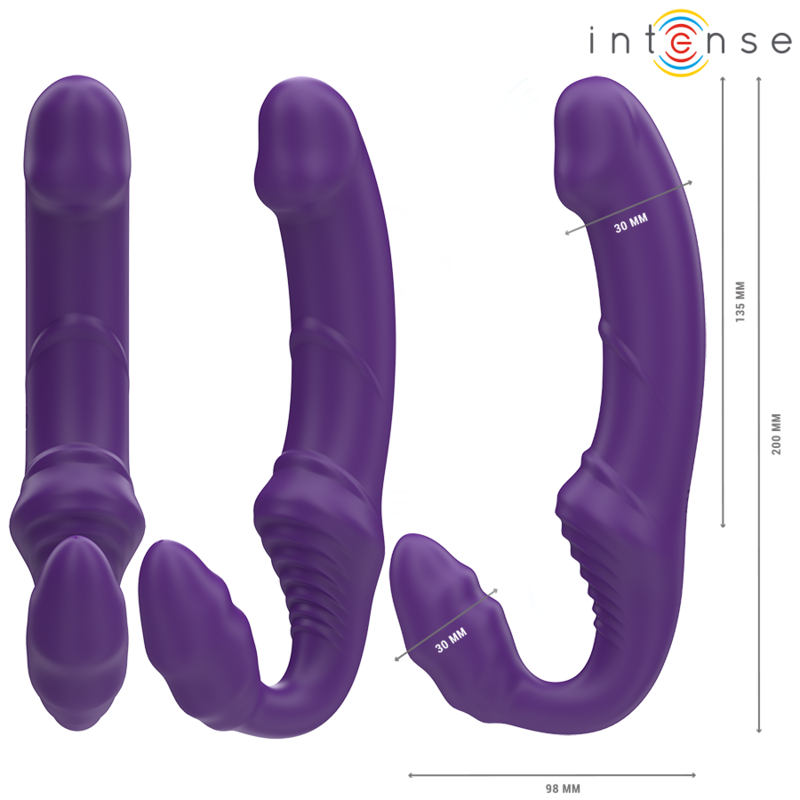 INTENSE - JILL DOUBLE VIBRATOR 20 CM PURPLE REMOTE CONTROL - Imagem de 3