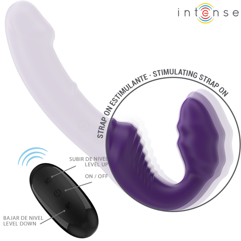 INTENSE - JILL DOUBLE VIBRATOR 20 CM PURPLE REMOTE CONTROL - Imagem de 4