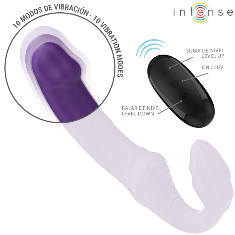 INTENSE - JILL DOUBLE VIBRATOR 20 CM PURPLE REMOTE CONTROL - Imagem de 5