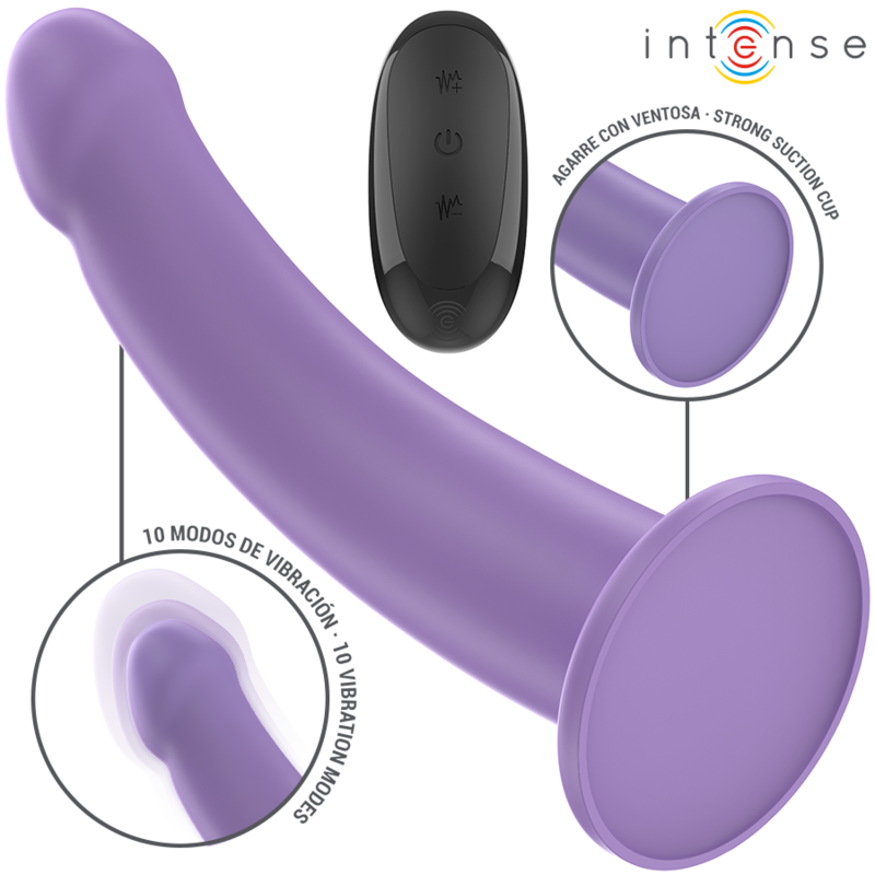 INTENSE - EDDIE VIBRATOR 17.5 CM 10 VIBRATIONS PURPLE REMOTE CONTROL - Imagem de 2