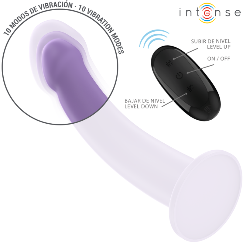 INTENSE - EDDIE VIBRATOR 17.5 CM 10 VIBRATIONS PURPLE REMOTE CONTROL - Imagem de 4
