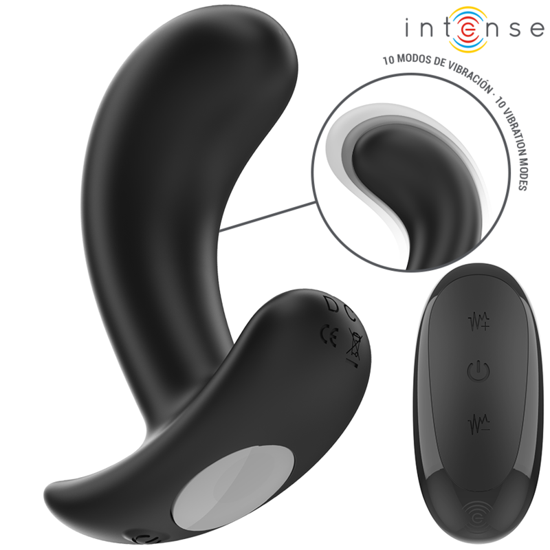 INTENSE - CHANDLER ANAL PLUG 10 VIBRATIONS BLACK REMOTE CONTROL - Imagem de 2