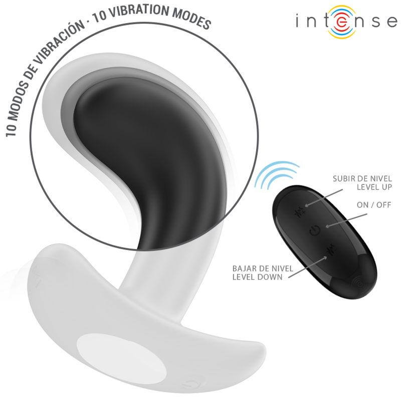 INTENSE - CHANDLER ANAL PLUG 10 VIBRATIONS BLACK REMOTE CONTROL - Imagem de 5