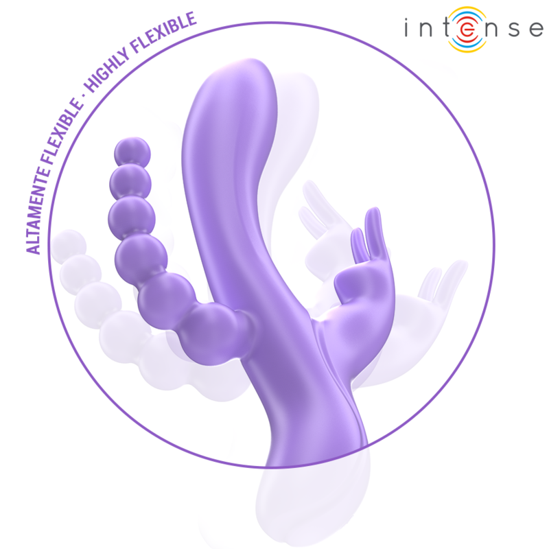 INTENSE - MIKO TRIPLE VIBRATOR RABBIT STIMULATOR ANAL 7 VIBRATIONS PURPLE - Imagem de 4