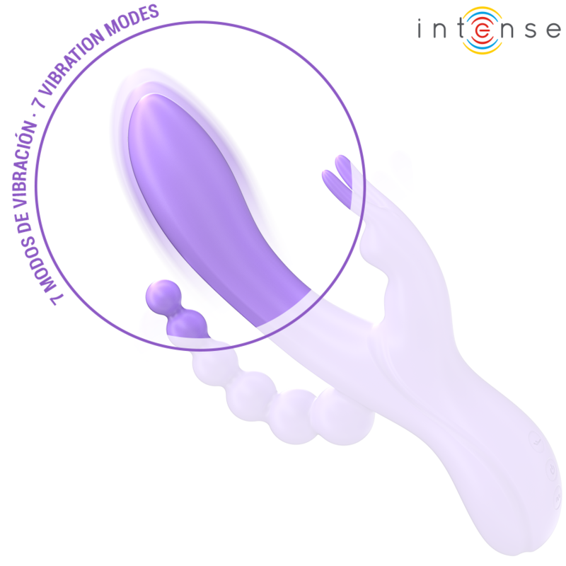 INTENSE - MIKO TRIPLE VIBRATOR RABBIT STIMULATOR ANAL 7 VIBRATIONS PURPLE - Imagem de 5