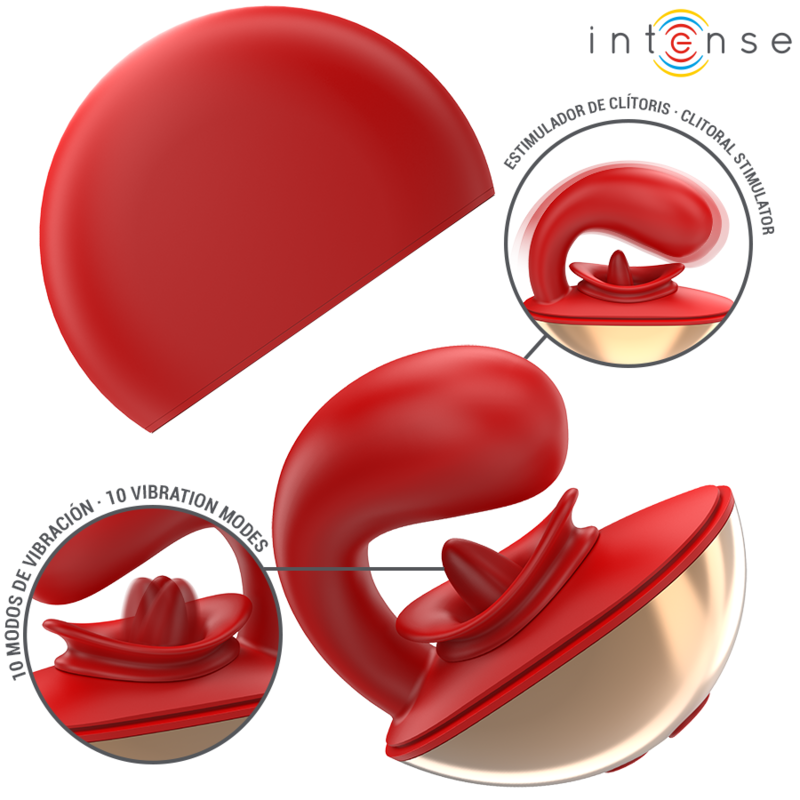 INTENSE - MARIAH VIBRATOR STIMULATOR IN U SHAPE 10 VIBRATIONS RED - Imagem de 2