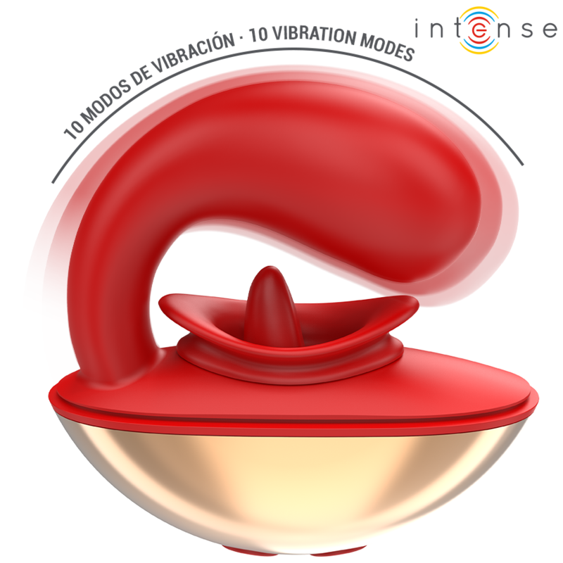 INTENSE - MARIAH VIBRATOR STIMULATOR IN U SHAPE 10 VIBRATIONS RED - Imagem de 4