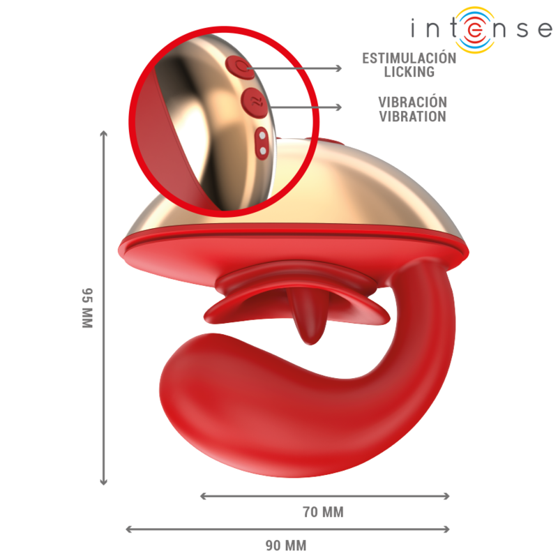 INTENSE - MARIAH VIBRATOR STIMULATOR IN U SHAPE 10 VIBRATIONS RED - Imagem de 5