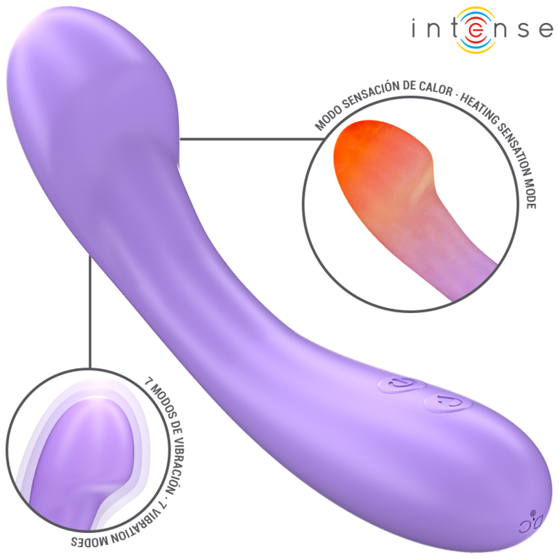 INTENSE - BECKY VIBRATOR 19 CM HEATABLE 7 VIBRATIONS PURPLE - Imagem de 2