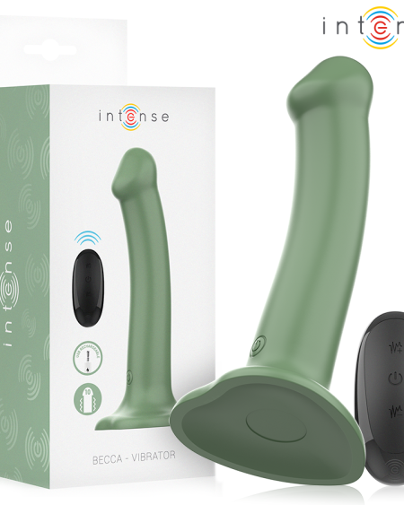 INTENSE - BECCA VIBRATOR WITH SUCTION CUP 10 VIBRATIONS GREEN REMOTE CONTROL