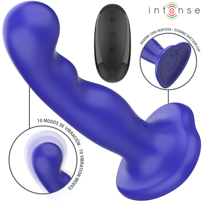 INTENSE - SHORTY VIBRATOR WITH SUCTION CUP BLUE REMOTE CONTROL - Imagem de 2