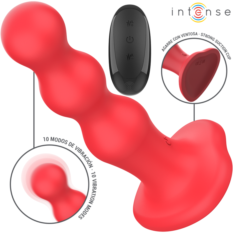INTENSE - CODY VIBRATOR WITH SUCTION CUP RED REMOTE CONTROL - Imagem de 2