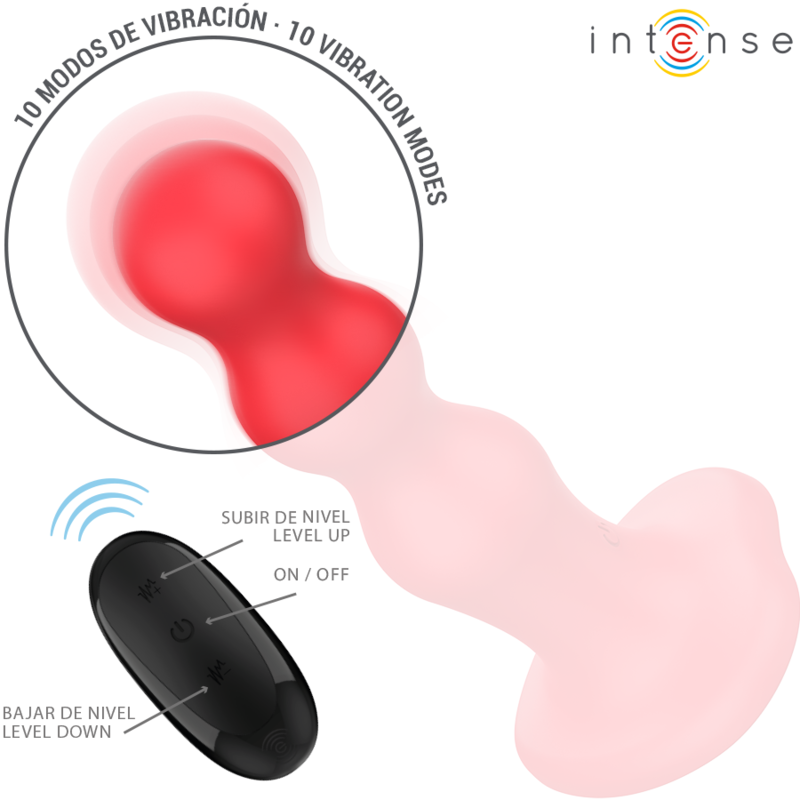 INTENSE - CODY VIBRATOR WITH SUCTION CUP RED REMOTE CONTROL - Imagem de 4