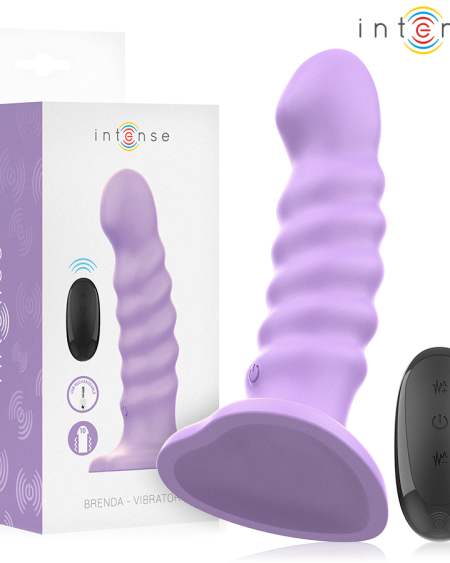 INTENSE - BRENDA VIBRATOR SIZE M SPIRAL DESIGN 10 VIBRATIONS PURPLE REMOTE CONTROL