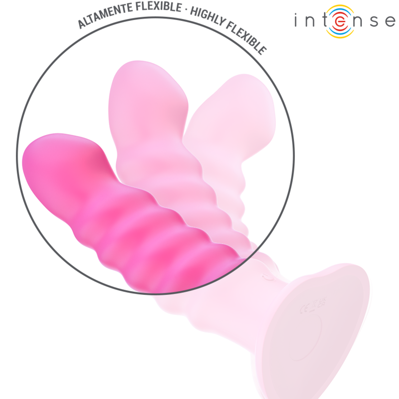 INTENSE - CINDY VIBRATOR SIZE L SPIRAL DESIGN 10 VIBRATIONS PINK REMOTE CONTROL - Imagem de 5