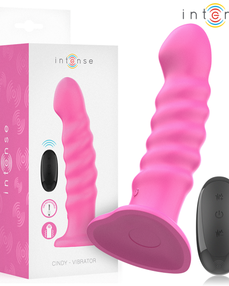 INTENSE - CINDY VIBRATOR SIZE L SPIRAL DESIGN 10 VIBRATIONS PINK REMOTE CONTROL