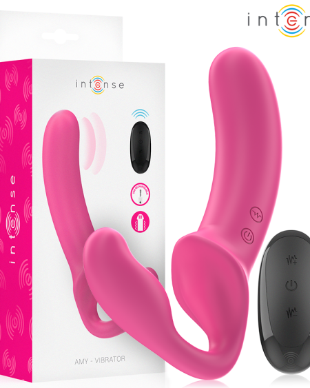 INTENSE - AMY DOUBLE VIBRATOR 20 CM PINK REMOTE CONTROL