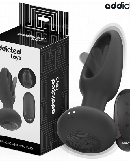 ADDICTED TOYS - ANAL PLUG WITH VIBRATING TONGUE AND REMOTE CONTROL