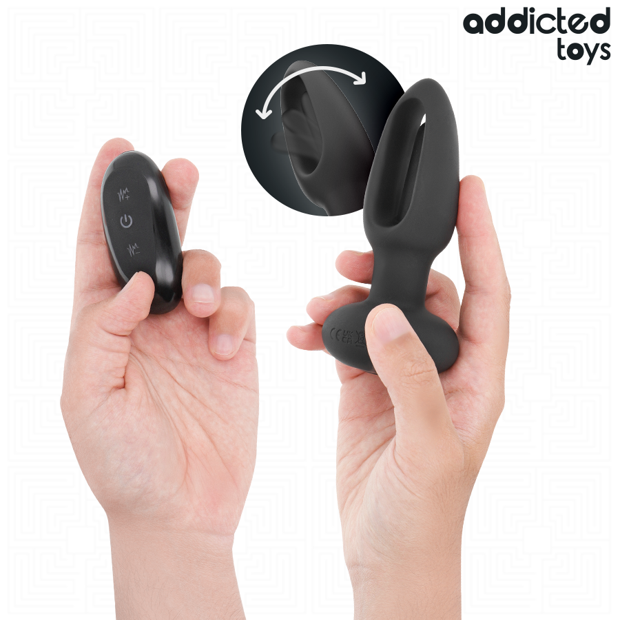 ADDICTED TOYS - ANAL PLUG WITH VIBRATING TONGUE AND REMOTE CONTROL - Imagem de 3