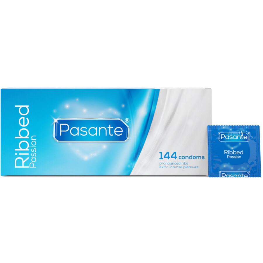 PASANTE - RIBBED PASSION CONDOMS BOX 144 UNITS - Imagem de 2