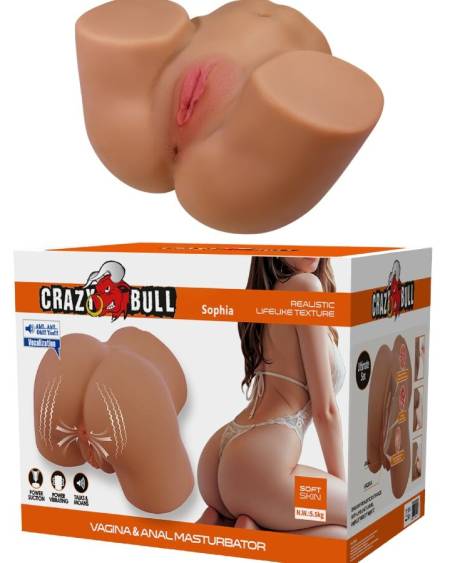 CRAZY BULL - GERIANN REALISTIC FEMALE BUTT VIBRATOR AND SUCKER WITH SOUND 5.5 KG