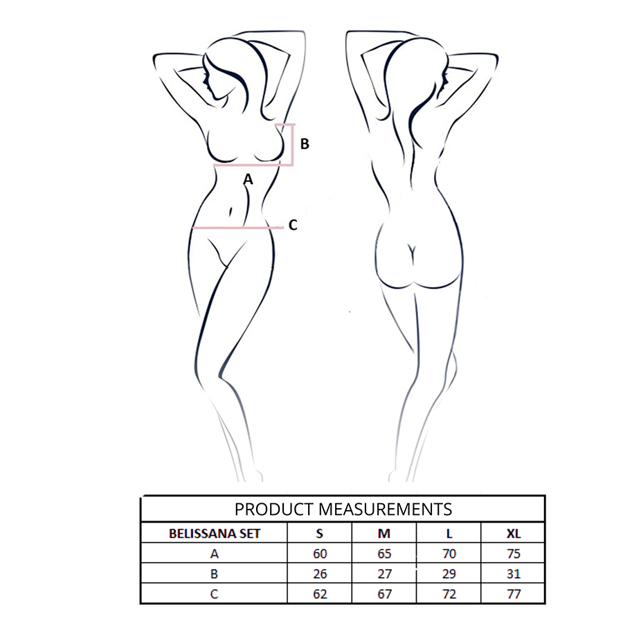 PASSION - BELISSANA BRA + THONG SET BLACK S/M - Imagem de 4